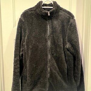 Black Zip Sherpa Jacket